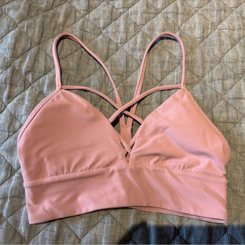 Lululemon Pink Strappy Sports Bra, size 6